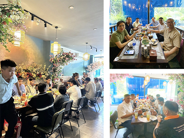 Rat nhieu doan khach du lich dung com nieu dat viet tai nha hang khe